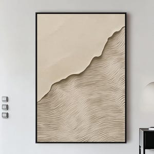Beige 3D Texture Painting on Canvas,Beige Minimalist Textured Painting,Beige WabiSabi Textured Art,Beige Abstract Painting,Living Room Decor