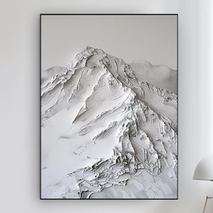 Peinture murale blanche originale de texture 3D grande montagne blanche de montagne maison originale Baishan Baishan peinture décoration de la maison