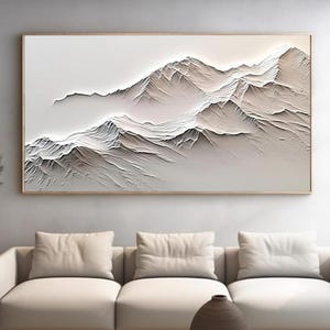 Peinture sur toile originale Baishan abstraite 3D acrylique montagne toile peinture à l'huile blanche neige montagne peinture maison art mural décoration