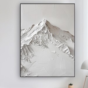Grande peinture murale blanche originale de texture 3D grande peinture blanche de paysage de maison de Baishan de texture 3D, décoration d'art