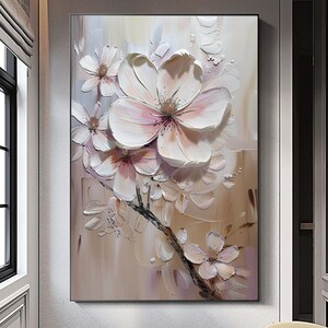 Grande fleur rose peinture à l'huile toile art mural fleur original 3D acrylique simple fleur toile art moderne salon décoration cadeau