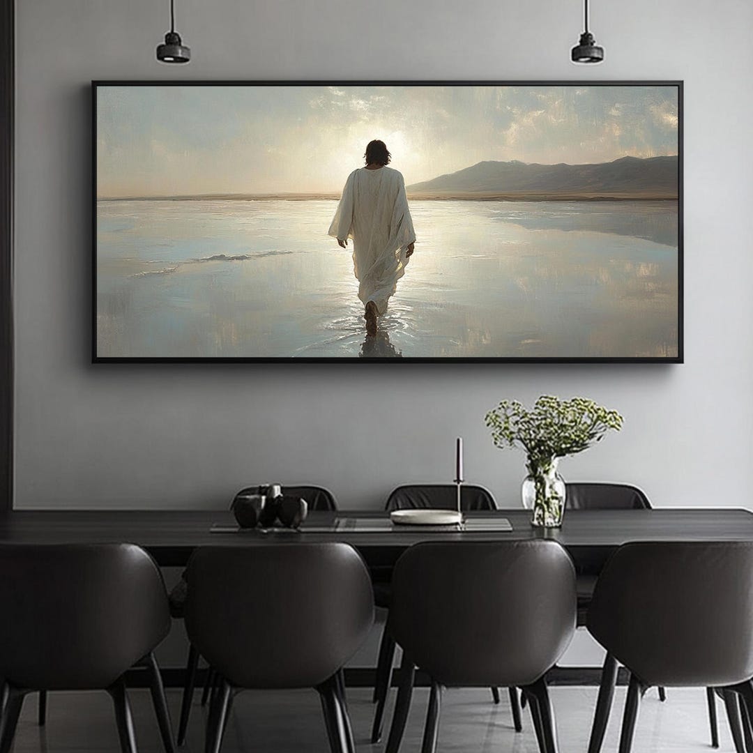 Handmade Jesus Walking on Water Painting, Abstract Christian Art - Etsy
