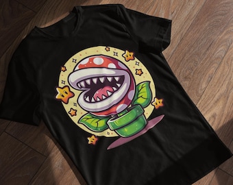 Piranha Plant Super Mario Kids/Adult Unisex Shirt, Anime Gamer Shirt, Cute Monster Plant Shirt, Shirts For Plant Lovers