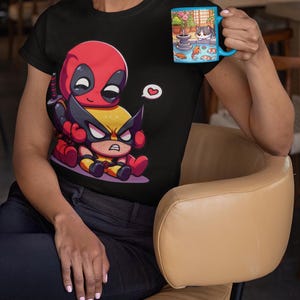 Deadpool and Wolverine Best Friends Kids/Adult Unisex Shirt, Cute Super Hero Shirt, Anime Deadpool, Anime Wolverine