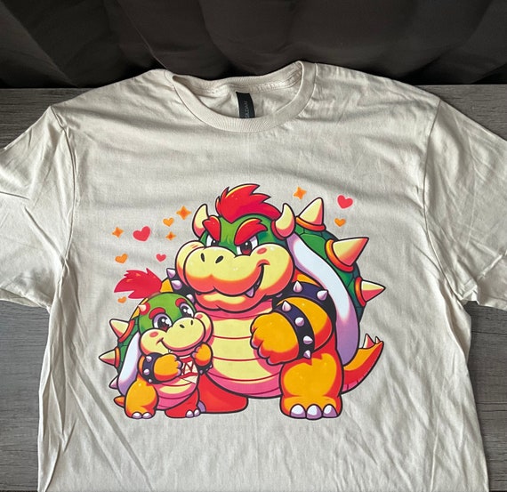 Bowser and Junior Kids/Adult Unisex Shirt, Father Dad and Son Shirt, Best Friends Shirt, Gamer Dad Shirt Father’s Day, Mario Bowser Shirt
