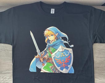 Legend Of Zelda Link Master Sword Kids/Adult Unisex Shirt, Warrior Shirt, Gamer Gaming Shirt, Hyrule Zelda Link Shirt, Legends Of Echo