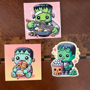 Frankenstein Waterproof Sticker Bundle, Frankenstein Stickers, Cute Frankenstein Stickers, Anime Frankenstein, Cute Halloween Stickers