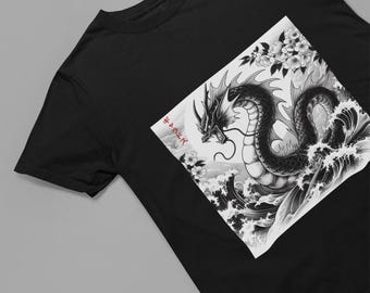Anime Japanese Sea Serpent Tatoo Art Kanji Toddler/Kids/Adult Unisex Shirt, Sea Dragon, Tattoo Art, Dragon Tattoo Shirt