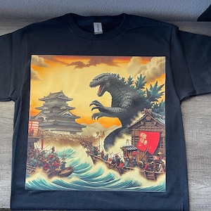 Godzilla Japanese Art Style Kids/Adult Unisex Tee, Godzilla Japan Shirt, Japanese Art Shirt, Anime Shirt, Kaiju Shirt, Gojira Shirt