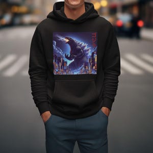 Godzilla City Toddler/Kids/Adult Hoodie, Gojira Hoodie, Kaiju Hoodie, Monster Hoodie, Japanese Hoodie