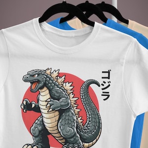 Anime Godzilla Kanji Toddler/Kids/Adult Unisex Graphic Shirt, Monster Yokai Shirt, Gamer Kaiju Shirt, Anime Dino T Rex Shirt, Japanese Shirt