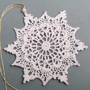 Handmade Crochet Snowflake Ornament: Cotton Christmas Decor
