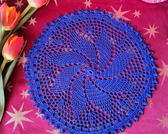 Crochet doily Blue Lace crochet doily Crochet coasters Crochet napkin table centerpiece small doily gift doilies by NataliaKuCrocher