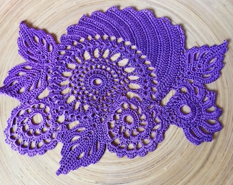 Crochet doily Violet Lace crochet doily Crochet coasters Crochet napkin table centerpiece small doily gift doilies by NataliaKuCrocher