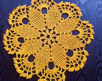 Crochet doily Yellow Lace crochet doily Crochet coasters Crochet napkin table small doily gift doilies by NataliaKuCrocher