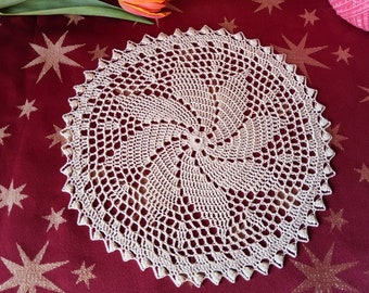 Crochet doily Beige Lace crochet doily Crochet coasters Crochet napkin table centerpiece small doily gift doilies by NataliaKuCrocher