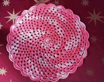 Crochet doily  hot pink Lace crochet doily Small serving napkins Crochet napkin table small doily gift doilies by NataliaKuCrocher