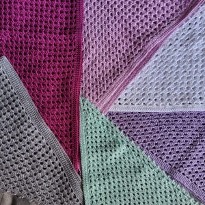 Hand Knitted Cotton Head Scarf: Crochet Triangle Bandana