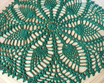 Crochet doily green Lace crochet doily Small serving napkins Crochet napkin table small doily gift doilies by NataliaKuCrocher