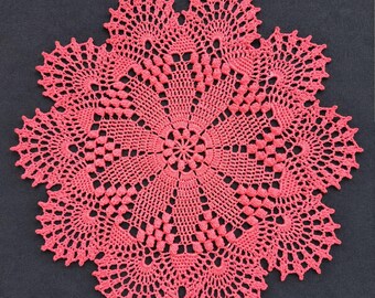 Floral Crochet Doily, 11 Inch Cotton Lace Table Topper, 4 Color Options, Handmade Home Decor