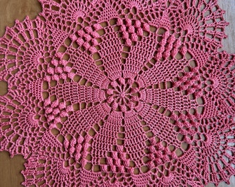 Crochet doily Pink Lace crochet doily Crochet coasters Crochet napkin table centerpiece small doily gift doilies by NataliaKuCrocher