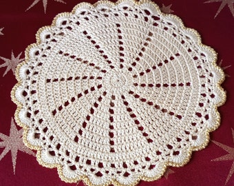 Crochet doily Beige "8x8" Lace crochet doily Crochet coasters Crochet napkin table centerpiece small doily gift doilies by NataliaKuCrocher