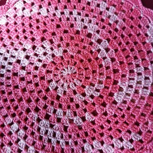 Crochet doily hot pink Lace crochet doily Small serving napkins Crochet napkin table small doily gift doilies by NataliaKuCrocher zdjęcie 4