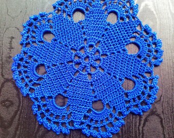 Crochet doily Blue Lace crochet doily Crochet coasters Crochet napkin table small doily gift doilies by NataliaKuCrocher