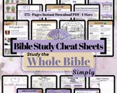 Bible Study Cheat Sheets | Study the whole Bible simply | Book Summaries All In One Bible Study Guide (Digital Download & Printable)