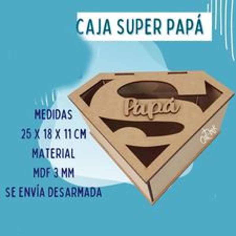 Caja Super Papá /Caja de Regalo para el Día del Padre 3mm de corte ...