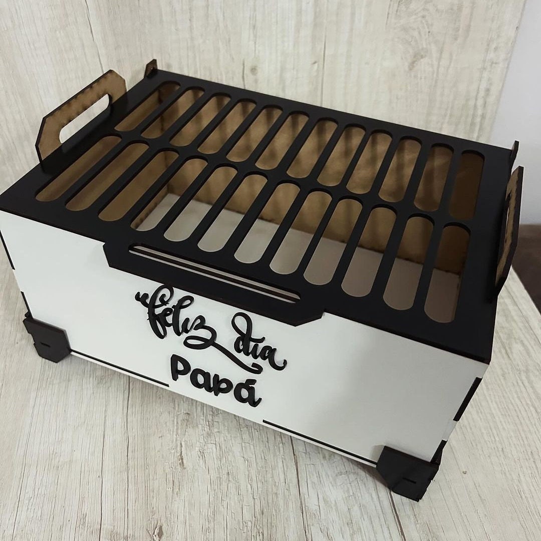 Grill box for laser cutting, 3mm file for cnc, digital vector files formats cdr, svg, ai, dxf, pdf, for beer, art cnc