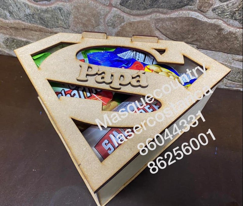 Caja Super Papá /Caja de Regalo para el Día del Padre 3mm de corte ...