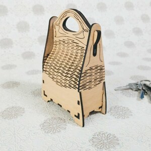 Flexible vintage wallet for laser cutting, bag to carry small items, laser art
