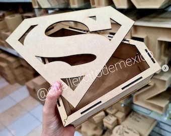 Super Dad Box /Gift Box for Father&#39;s Day 3mm laser cut digital files, cnc template, cnc art cdr, svg, ai, dxf,pdf.