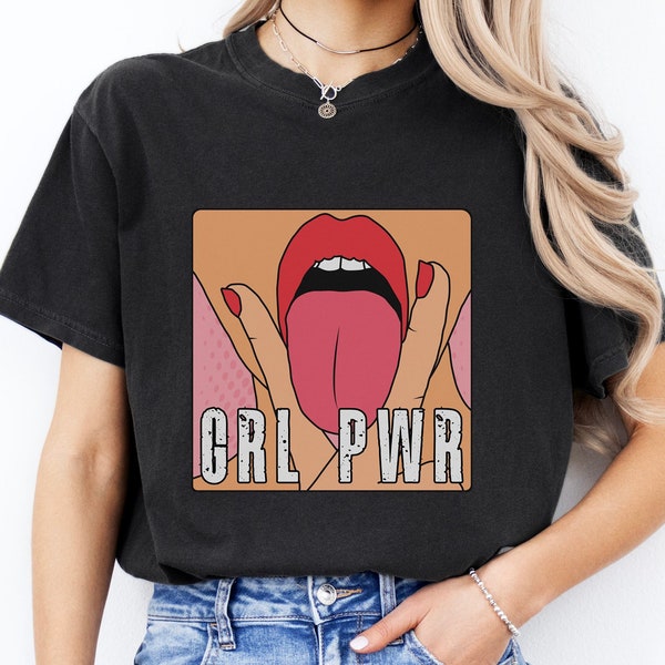 GRL PWR Shirt, Girl Power Tee, Sassy Feminism Shirt, Provocative Femme Shirt, Womens Day Shirt, Babe Shirt, Sassy Pop Art Tee, Gift for BFF