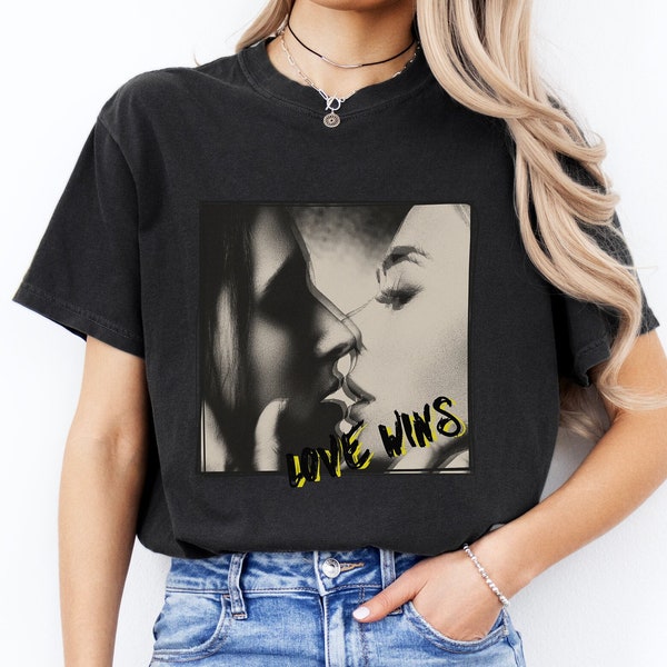 Love Wins Shirt, LGBTQ Shirt, Queer Shirt, Lesbian Tshirt, Equality T-shirt, Out and Proud Tee, Grunge LGTBQ Shirt, Provocative Gay Tshirt