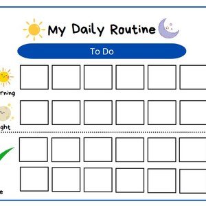 Kids Daily Responsibility Chart | Visual Schedule for Children | Daily Task Organizer | Morning & Evening Routine Planner