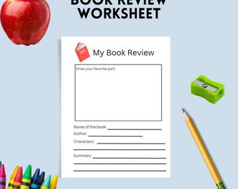Pagina di resoconto del libro di apprendimento precoce / Scheda di lavoro stampabile per la recensione del libro per bambini