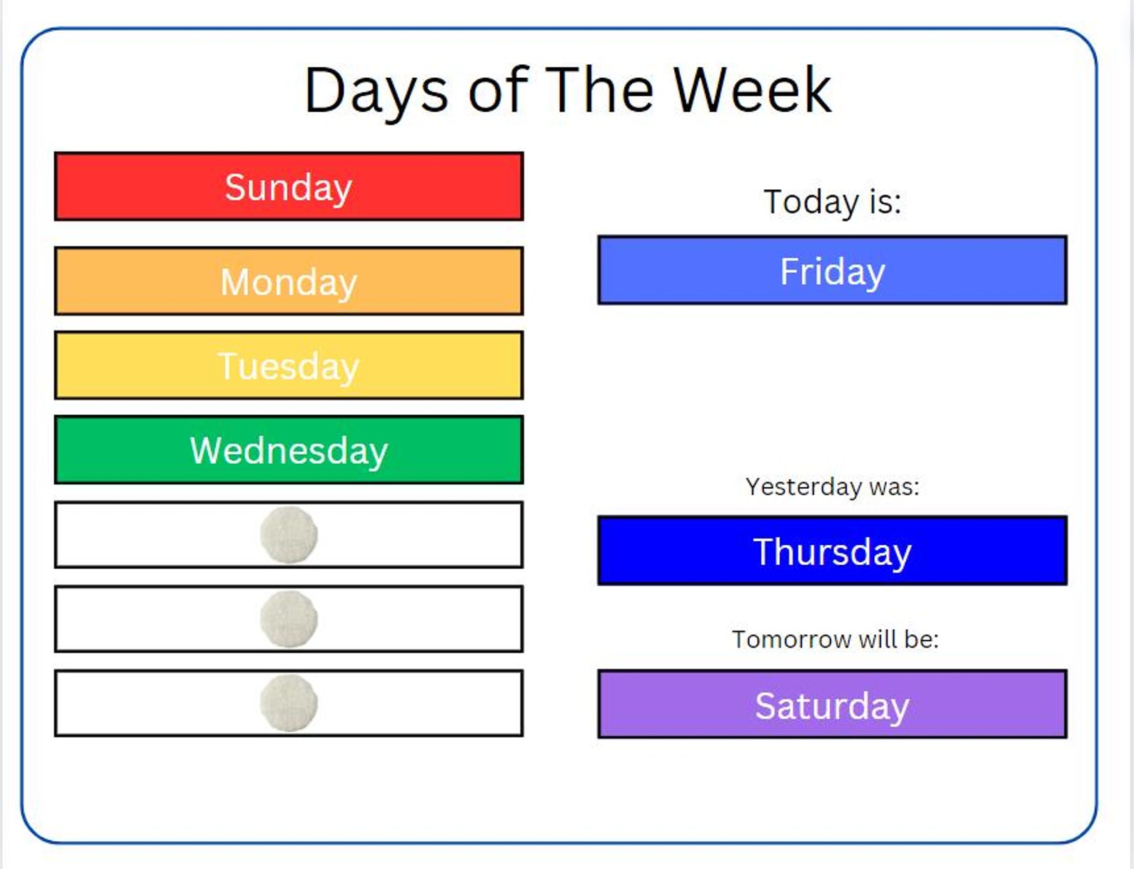 Days of the Week & Months of the Year Learning Chart | Interactive PDF ...
