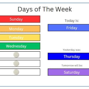 Lesdagen van de week en maanden van het jaar | Interactieve pdf | Afdrukbaar voor kinderen | Op Montessori geïnspireerde, drukke ordnerspellen.