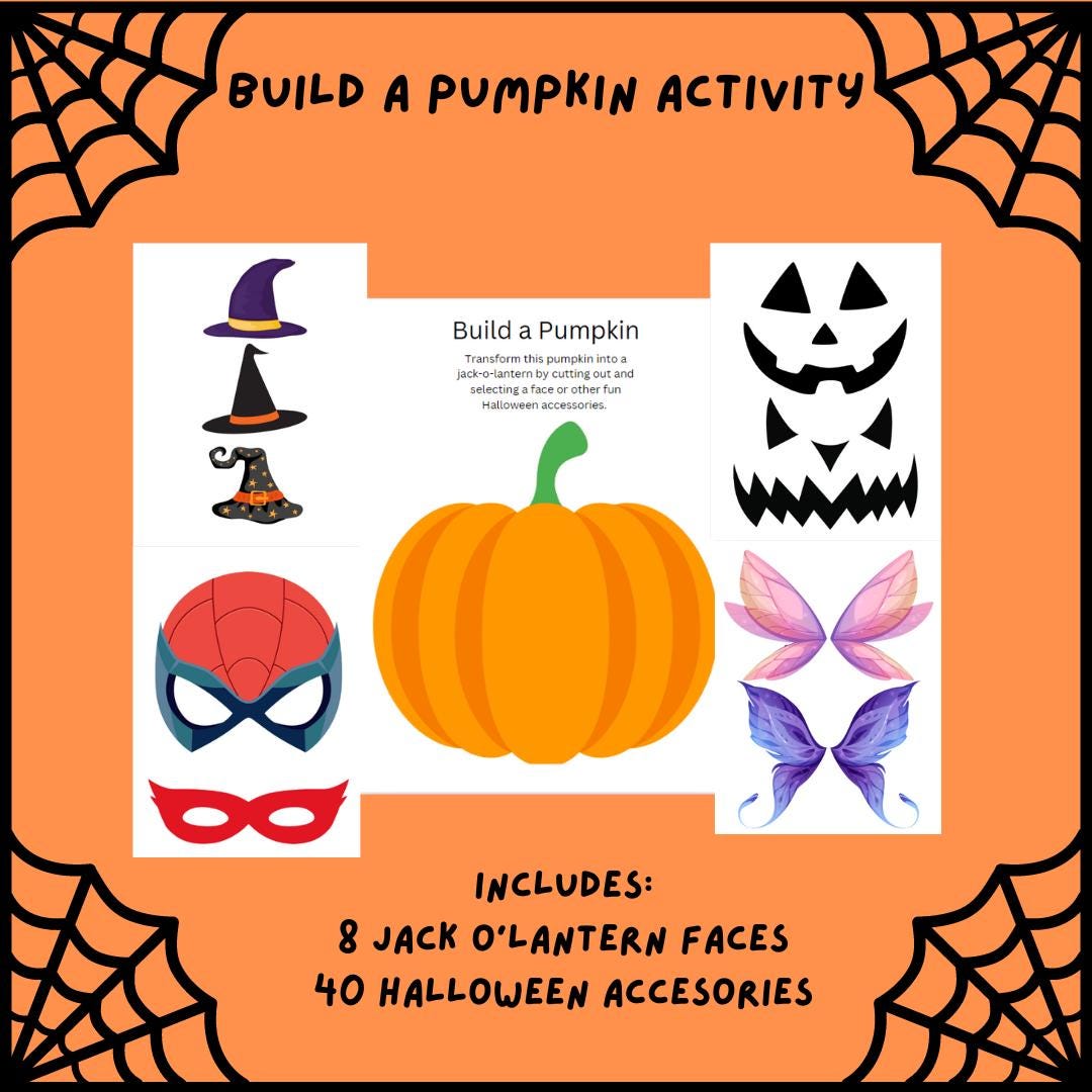 Build-A-Pumpkin Cut-Out Activity DIY Halloween Craft (Printable)