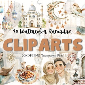 Watercolour Ramadan Clipart, Ramadan Watercolor Clipart, Ramadan Clipart, Ramadan, Ramadan Sticker, Islamic Clipart, Watercolor Art