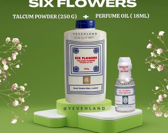 Six Flowers Kit - Talcum Powder – Soft, Sacred & Spiritually Soothing (250g) + Perfumed Oil (18Ml)