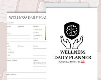 Wellness Tagesplaner, Self-Care Journal (PDF Muster) Instant Download
