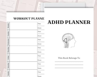 ADHD Planner Printable, Executive Function Organizer (PDF Digital) Instant Download