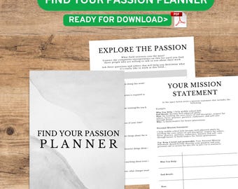 Hitta din passionsplanerare, arbetsbok för målsättning (Digital nedladdning i PDF-format)