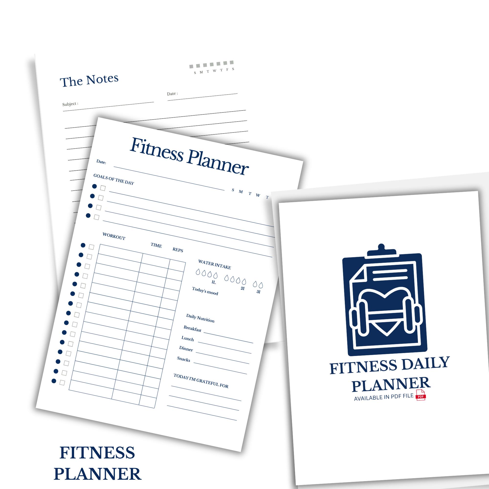 Daily Fitness Planner Printable, Workout Tracker, Gym Log Book (PDF ...