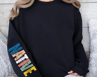Native Pride Sweatshirt, Vertical Sleeve Tribal Design