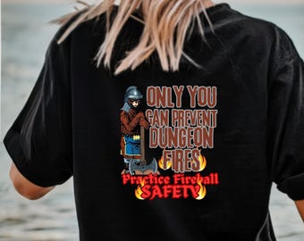 Dungeons and Dragons Tee: Lustiges Gamer Feuerball Sicherheits-Shirt