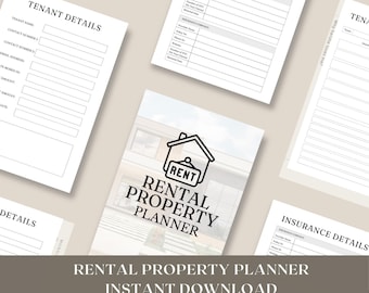 Rental Property Planner, Landlord Organizer (Digital Download) Instant Download